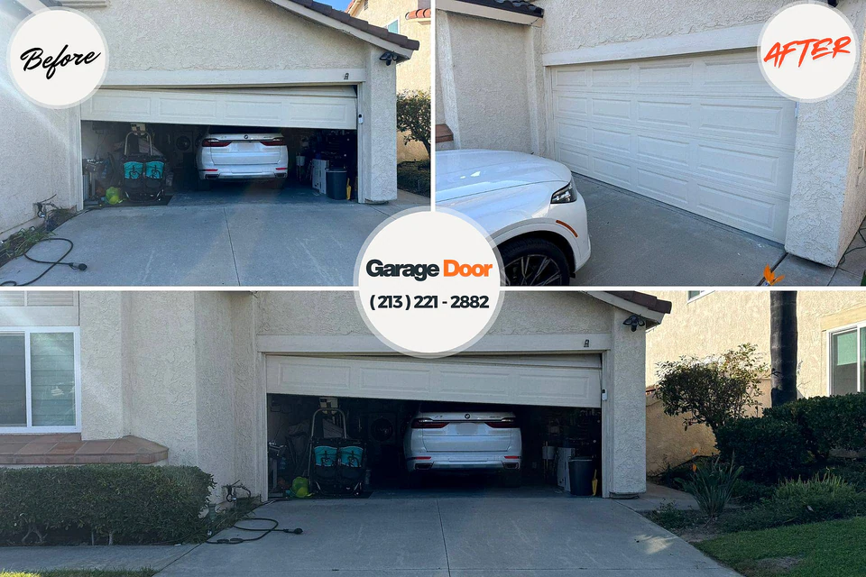 Before and after: garage door repair Morrisville, PA
